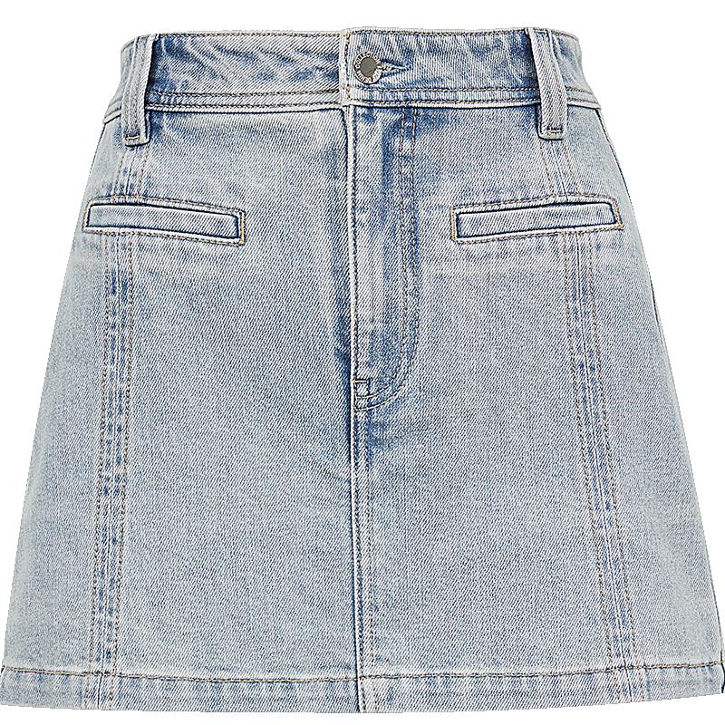 ONLY Women s Retro High-Waist Denim Skort S
