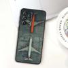 Fashion airplane pattern For Samsung A73 A72 A71 A55 A54 A53 A52 A51 A13 A22 A16 A15 A12 A14 A26 A07 5G Black Phone Case
