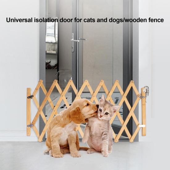 Barrière en Bois pour Chien Clôture de Sécurité pour Animaux Porte Barrière pour Animaux Intérieur Extérieur Barrière Réglable pour Chien Enclos pour Petits Animaux Chiots