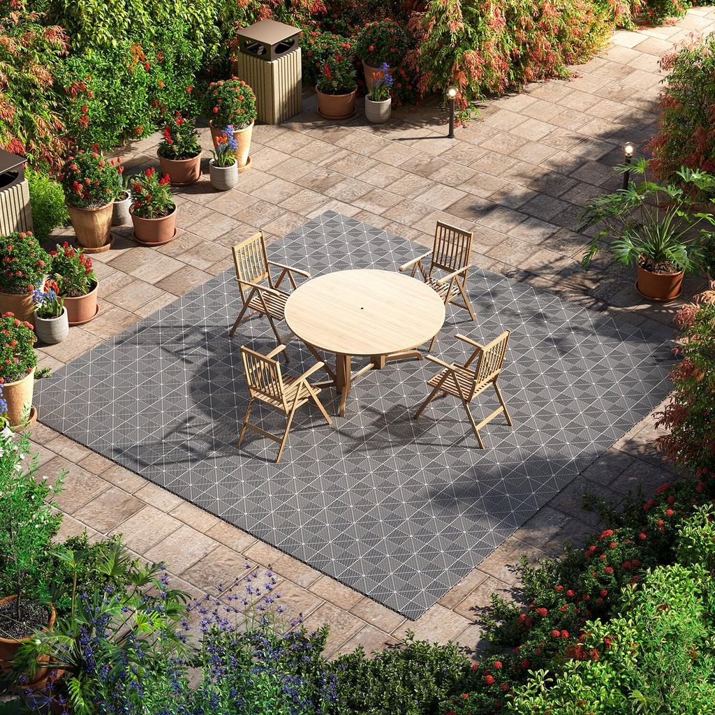 Interlocking Drainage Mats, 310 X 310 Mm, Modular Garage Flooring Tiles, Non-Slip PP Drainage Floor Tiles, Self-Draining, Easy Installation, for
