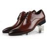 British Pointed Toe Men's Formal Leather Shoes - Cowhide Wedding Shoes