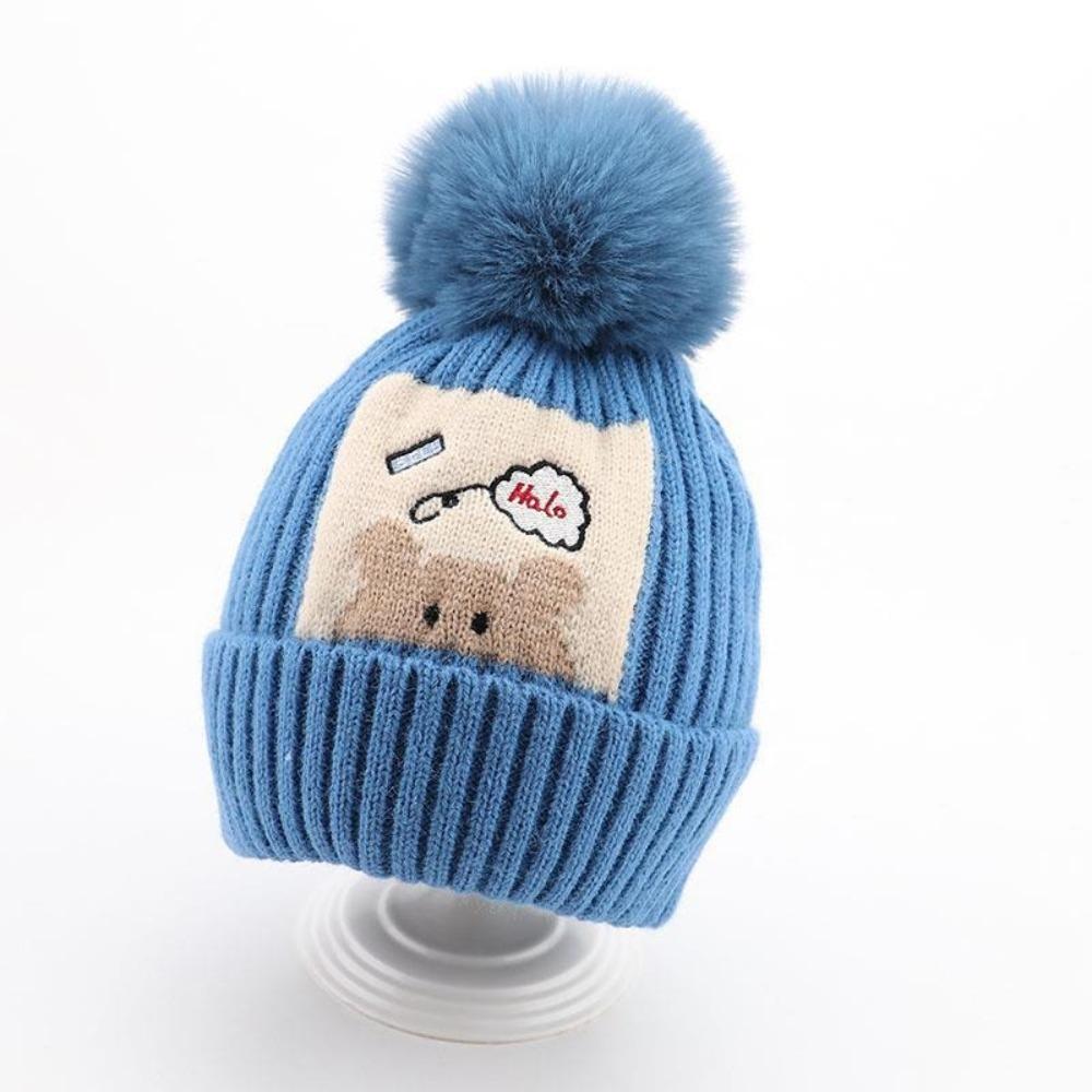 

Cute Dinosaur Children Beanies Wool Woolen Knitted Hats Winter Warm Children Cap Infant синій