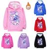 5043 Kids Girls Cartoon Anime Kpop Rumi Zoey Mira Print Long Sleeves Velvet Warm Winter Hoodie