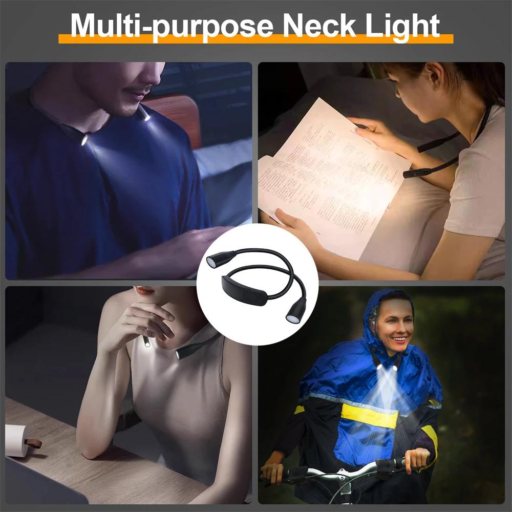 LED Reading Neck Light Battery Styles Book Lamp 360° Flexible Arm Reading Book Light Read Neck Lamp Study Reading Night Light