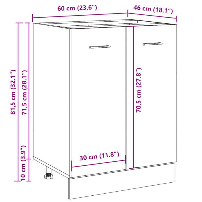 VidaXL Meuble bas "Lyon" Bois ancien 60 x 46 x 81,5 cm Bois d'ingénierie 856074