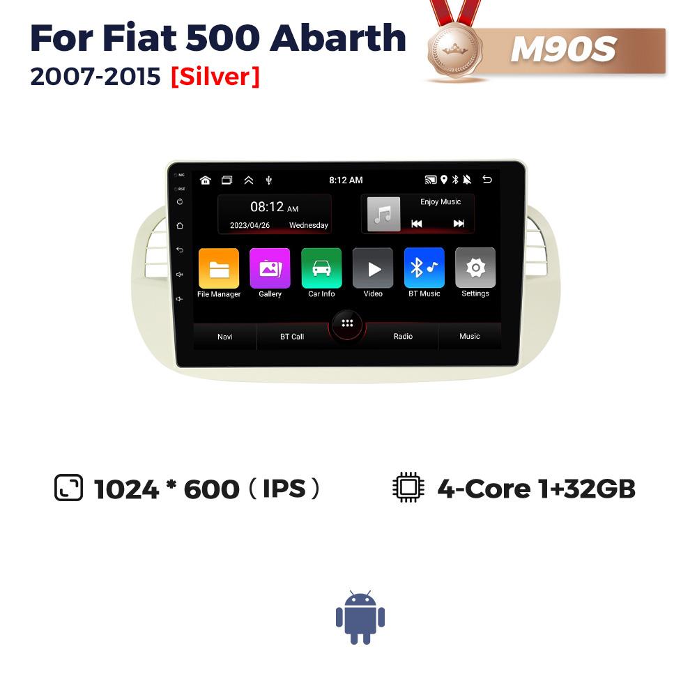 Navifly 9inch 1din Android Car Radio Stereo For FIAT 500 Abarth 2007-2015 Multimedia Player Wireless Carplay Auto GPS Navigation