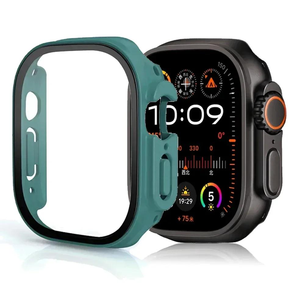 Tempered Glass+Cover For Apple Watch Ultra 3 2 1 49mm PC Bumper Screen Protector Case for iWatch Series Ultra 3 49mm Accessories