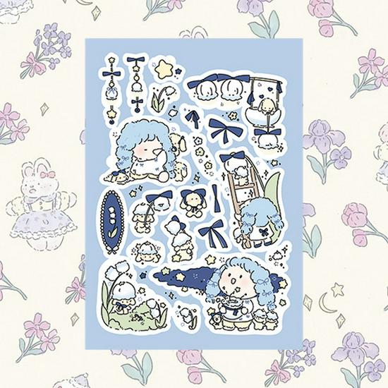 Korean Cartoon Girl Stickers: Guka Style Diary Decorations Laser