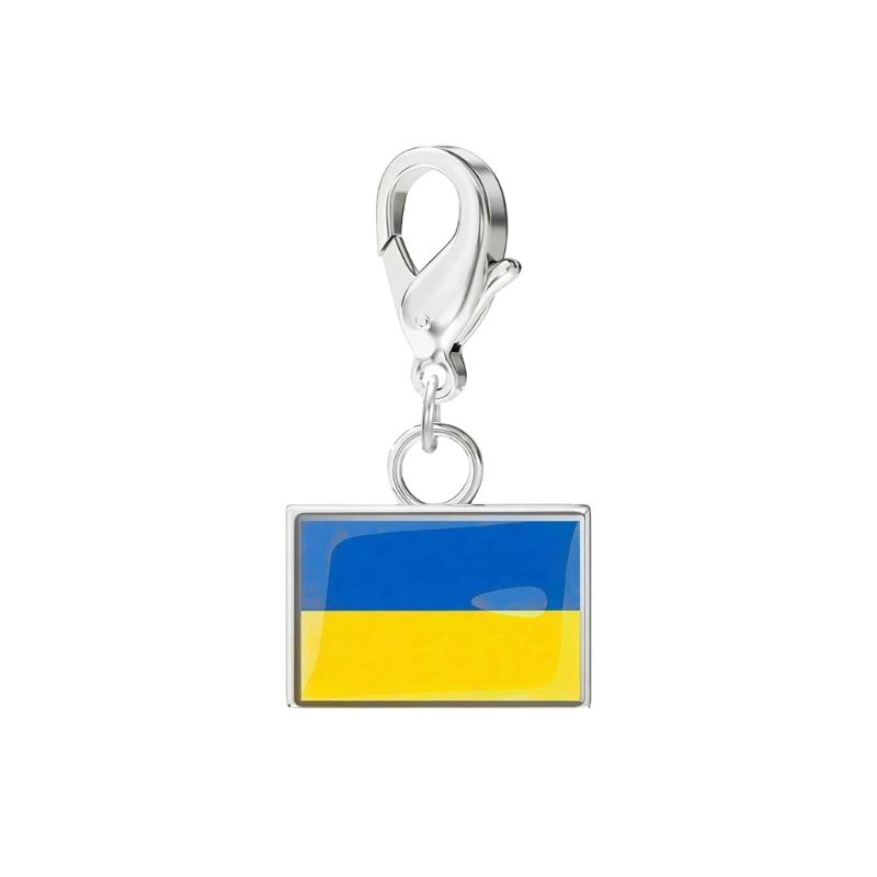 Braccialetto con Charm Bandiera in Acciaio Inossidabile con Moschettone, Gioiello Ciondolo Paese per Regalo di Viaggio Accessorio Stile