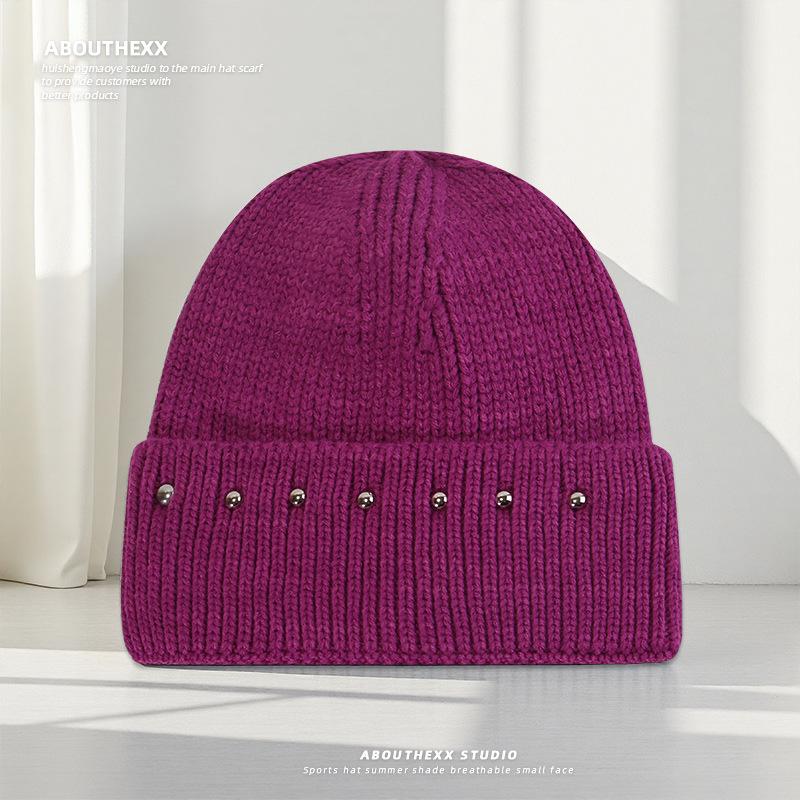 Warm Woolen Hat for Female Couple with Large Head Circumference and Small Face Revealing Knitted Hat  Outdoor Fashionable Pullover Cold Hat