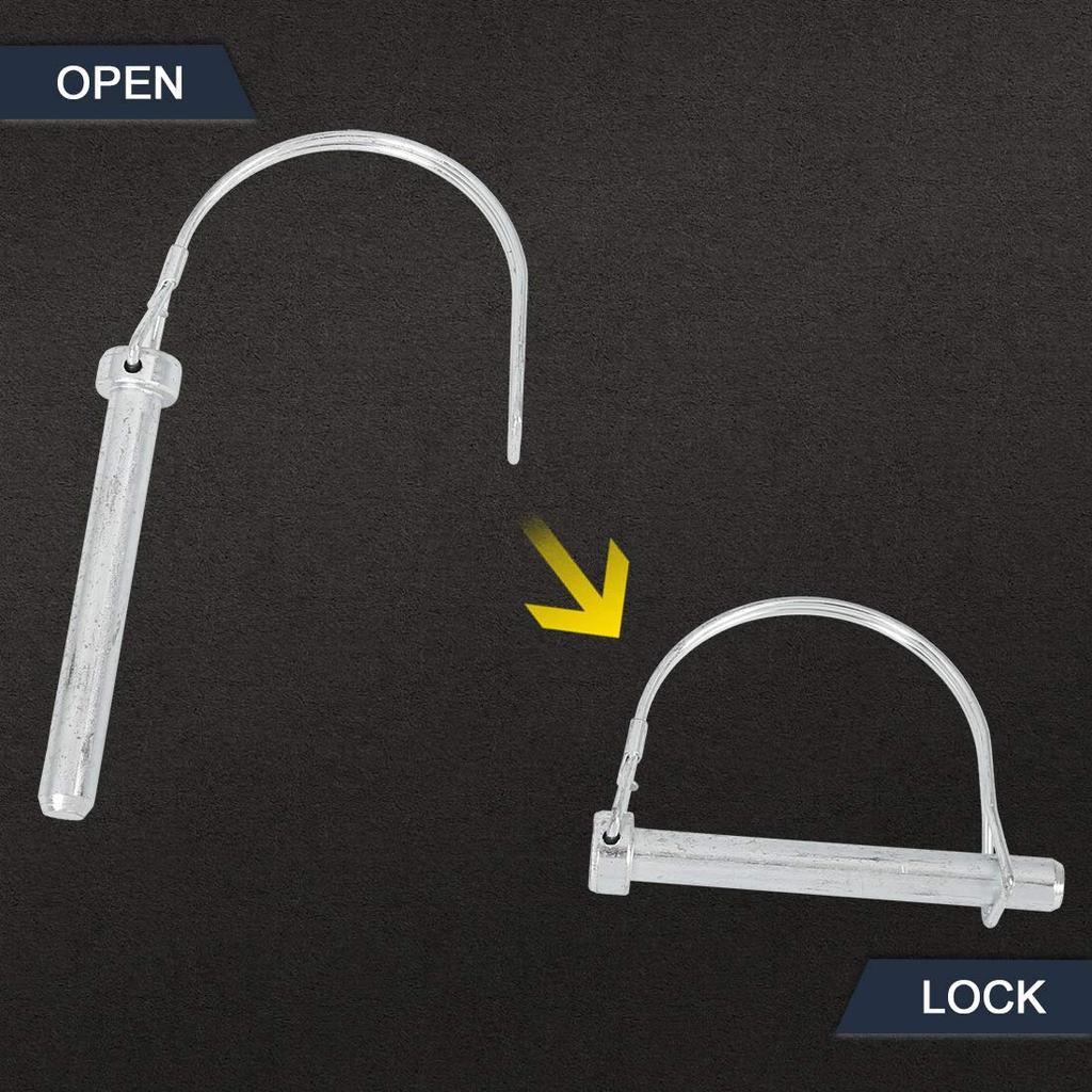 X AUTOHAUX Safety Coupler Pin Trailer Shaft Lock Pin Trailer Coupler Pin 80x10mm Arched D Shape Carbot 4 Pack