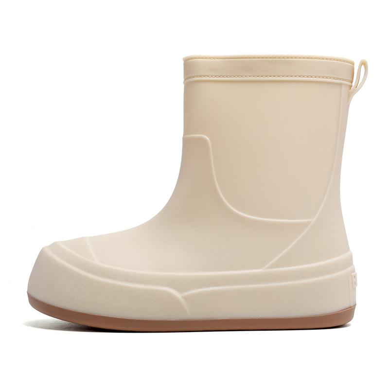 Short rain shoes women's non-slip waterproof shoes fashionable adult outdoor kitchen work shoes warm student rubber shoes