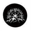 Glossy Sun Compass Pattern, Fashion Tire Cover, Spare Tire Cover, Multiple Styles And Sizes 28/30/32/34 Inches, Made Of Polyeste