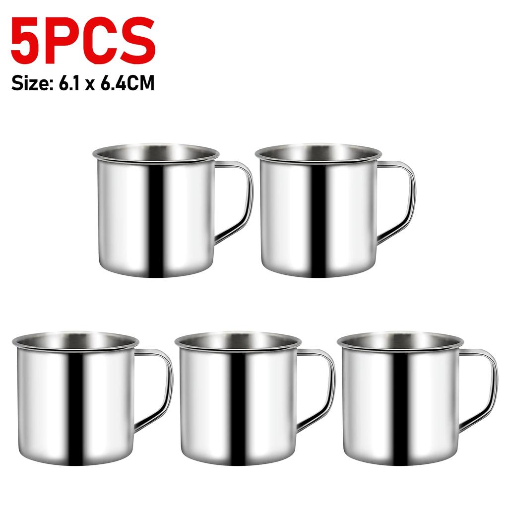 Nerezové hrnky na kávu Izolovaný hrnek na kávu a čaj s uchy Nerozbitný 200ml Kovový hrnek Hrnek Kuchyňské doplňky