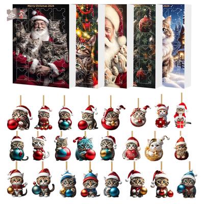 Home Decor 2024 Sváteční adventní kalendář Adventní kalendář Sběratelská sada 2D vtipných zvířat Pamětní sběratelská domácí dekorace