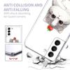 Funny Cartoon Line Art Cat Cute Animal Transparent Case for Samsung Galaxy S22 S21 S20 FE S 22 Ultra S10E S9 Plus 5G Cover Coque