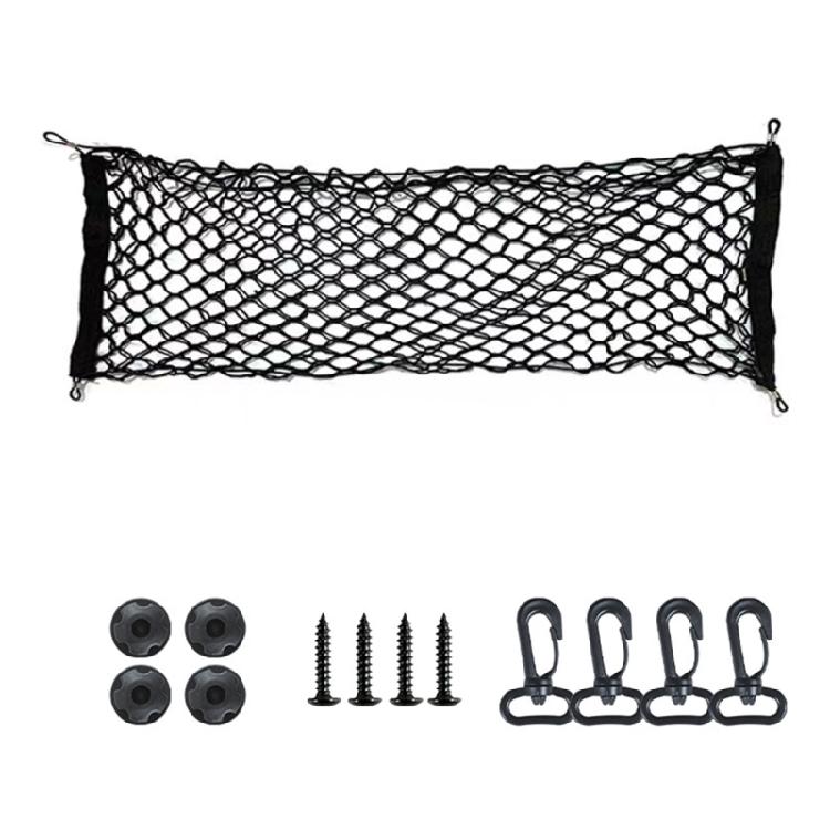 Elastic Trunk Cargo Net Cargo Storage Net for Car Trunks Double Layer Mesh Pocket with Screws and Hook for Small Item Control On the Road