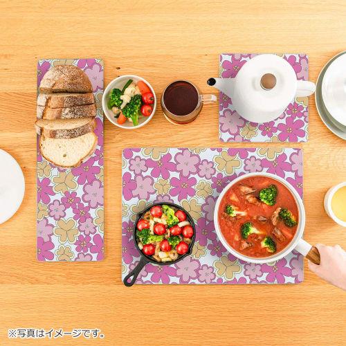 Belca Heat-Resistant Tempered Glass Multi-Plate Placemat (Can Also Be Used As a Trivet), 15cm Wide X 45cm Deep X 0.75cm Thick, Flower Heart Design, KT