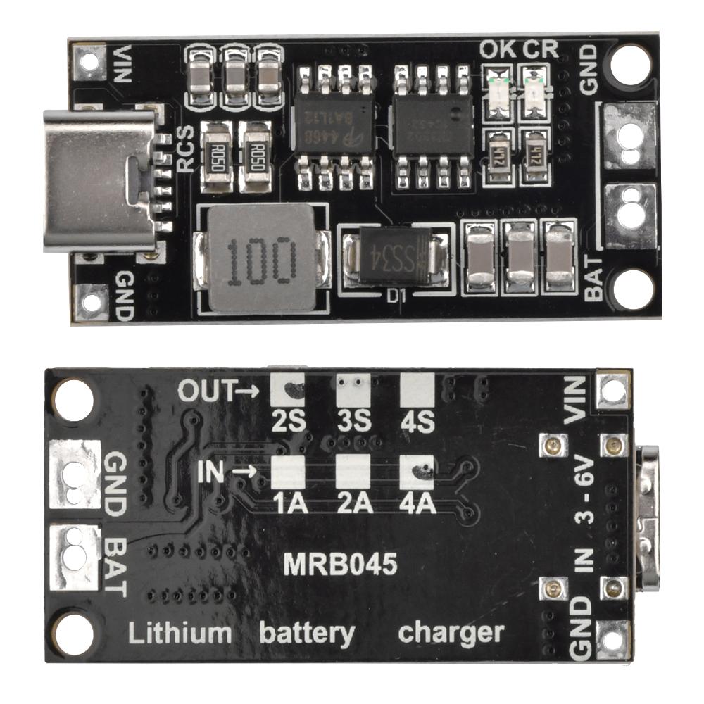 2S 3S 4S Type-C to 8.4V 12.6V 16.8V Boost Boost Polymer Li-Ion Charger 7.4V 11.1V 14.8V 18650 Lithium Battery Charging Module