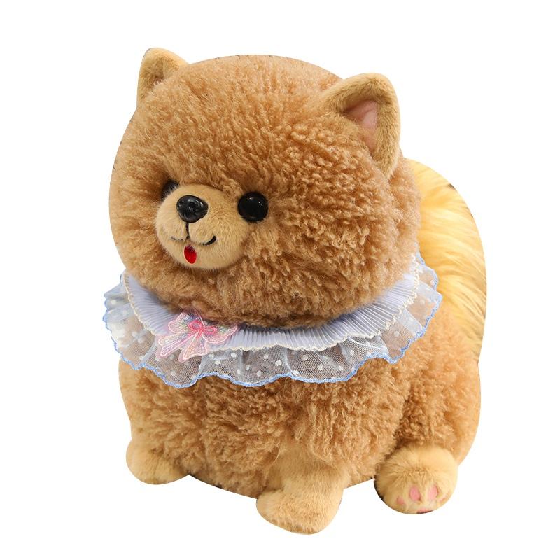 Roztomilý pes Pomeranian plyšová hračka skutečný život plyšová zvířátka měkké štěně mazlíček panenka děti děti dívky krásný dárek k narozeninám