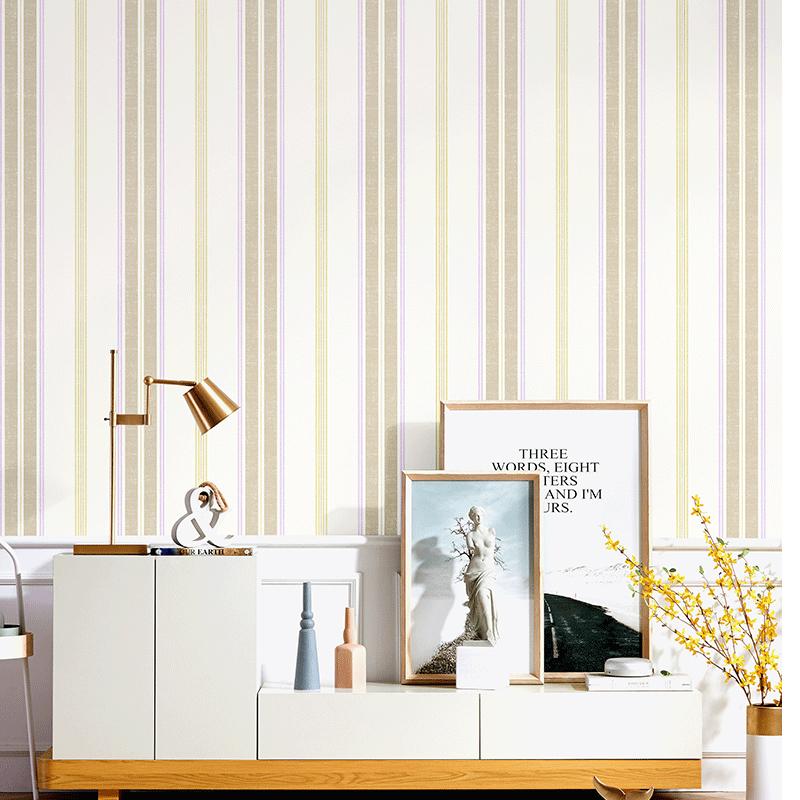 Modern Blue Vertical Stripes Wallpaper Bedroom Living Room Non Woven Wall Paper for Tv Sofa Background Mural