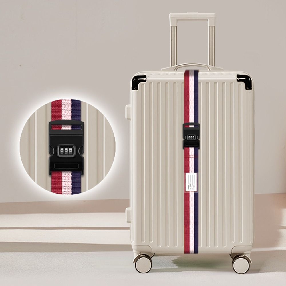 Password Lock Luggage Buckle Strap Name Sticker Anti-lost Travel Suitcase Accessories Durable Adjustable Baggage Belts