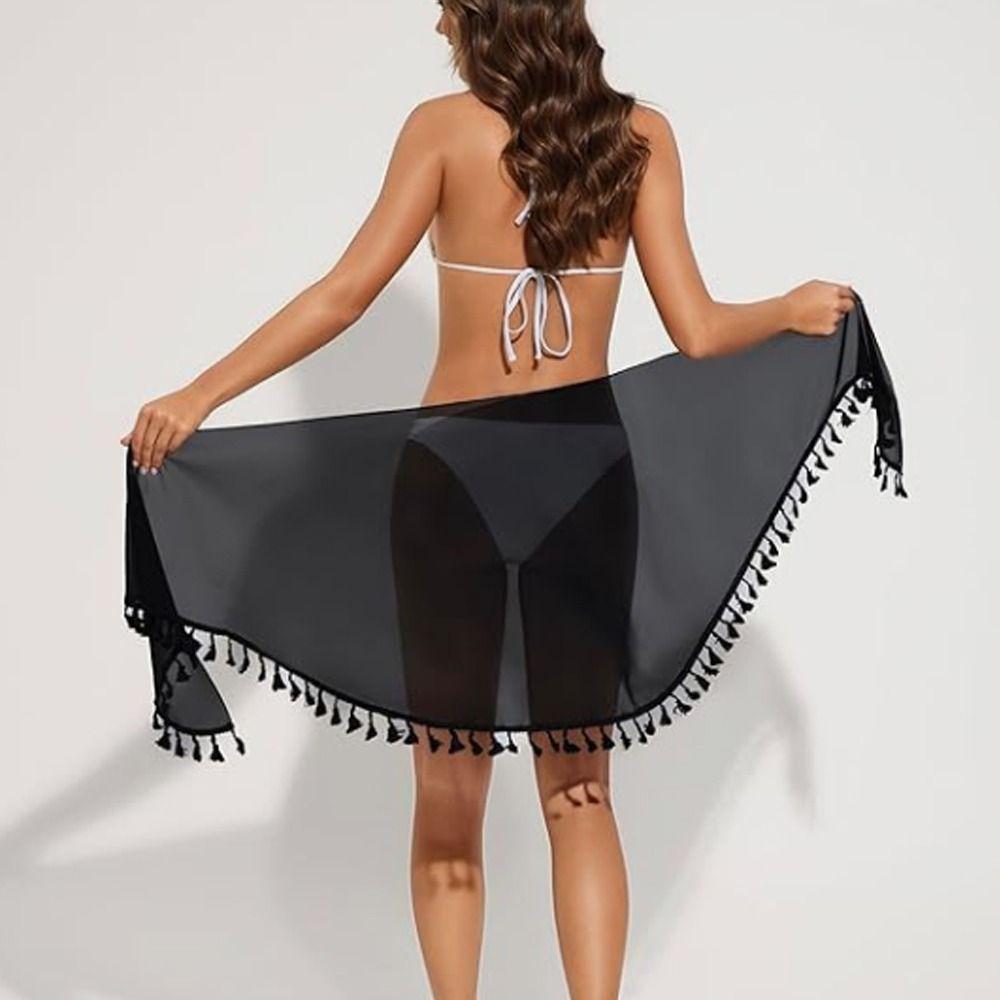 with Tassels Women's Short Sarongs Sexy Cover Ups Bathing Suit New Swim Skirt  for Women Girls