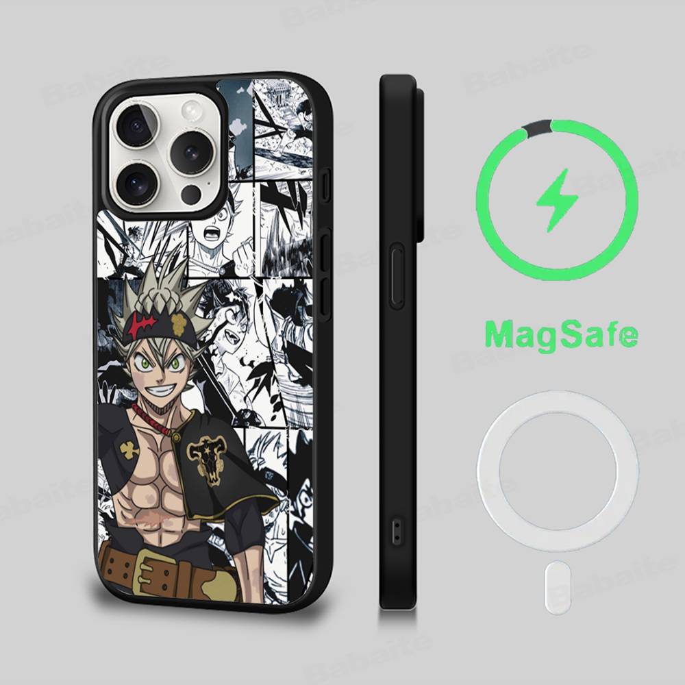 

Anime Black C-Clover Phone Case Magnetic Case For IPhone 16 14 13 12 11 15 Pro Max Plus For Magsafe Wireless Charge Cover iPhone 14pro max