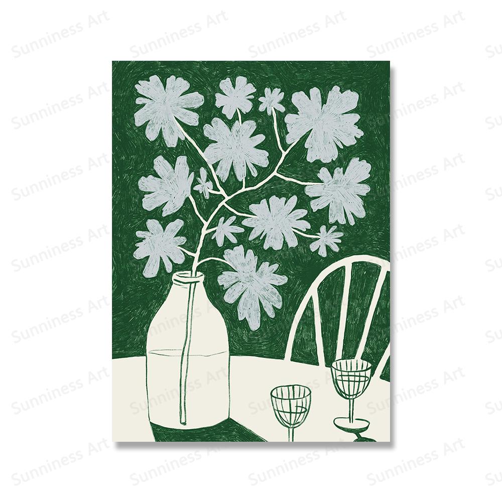 

Цветочные постеры и принты с изображением красного вина, настенные художественные картины для торта, цитаты о чае, холст, картина для кухни, домашний декор 21x30cm No Framed белый