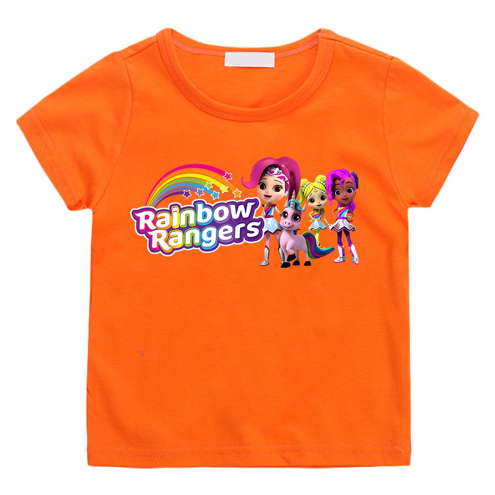 Rainbow Rangers Cartoon Cotton T-shirts Funny Cute Baby Girls Clothes Summer Short Sleeve Children T Shirt New Sweet Design Tops