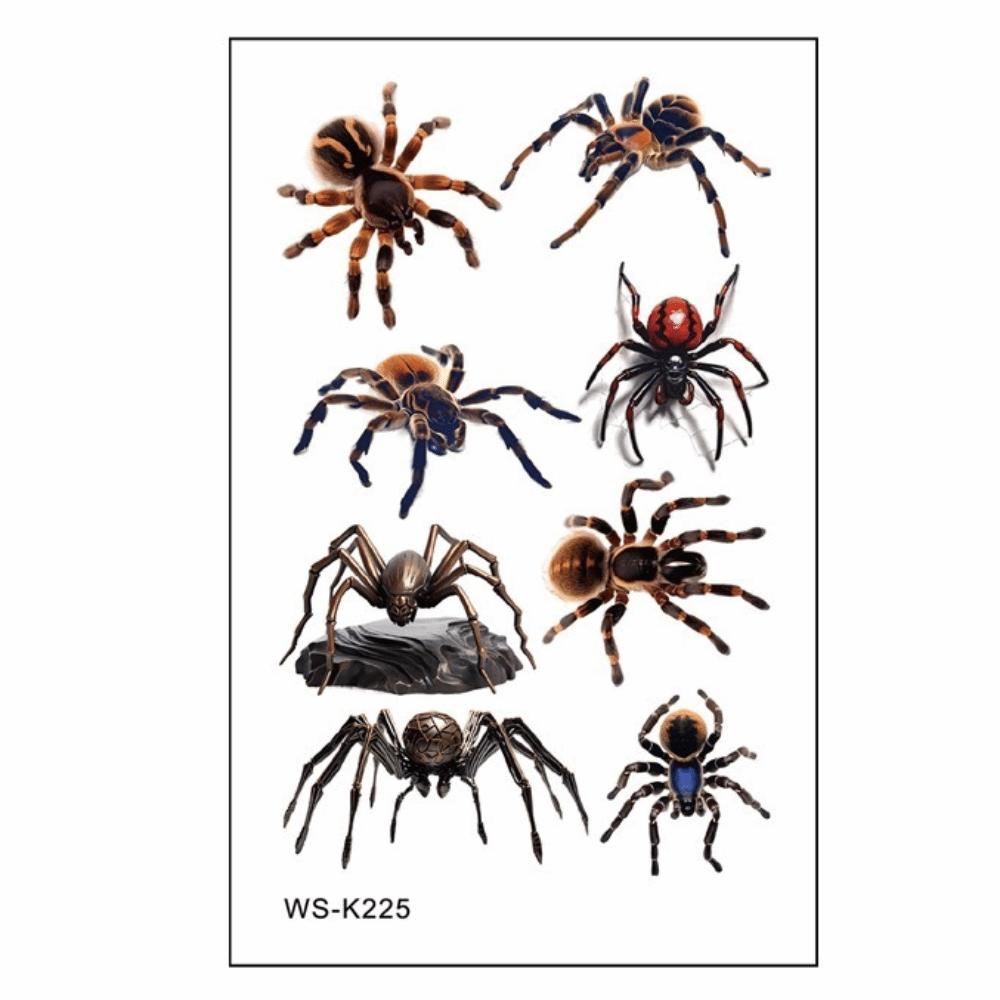 Waterproof Spider Tattoo Realistic Halloween Face Tattoo Body Art Body Tattoo Stickers Face Makeup
