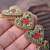 Handmade Nepalese Buddhist Tibetan Brass Metal & Clay Loose Craft Beads for Necklace Jewelry Making DIY