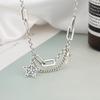 Trendy New Style Diamond -Studded Clavicle Chain 100 %S925 Silver Personality Fashion Temperament Woman Necklace