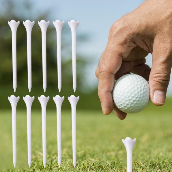 10Pcs Golf Tees High Stability Low Friction Reusable Simple Installation Long Plastic Golf