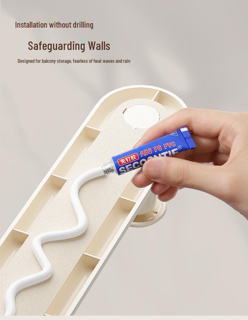 Retractable Punch-Free Folding Clothes Hanger & Storage Rack for Balcony