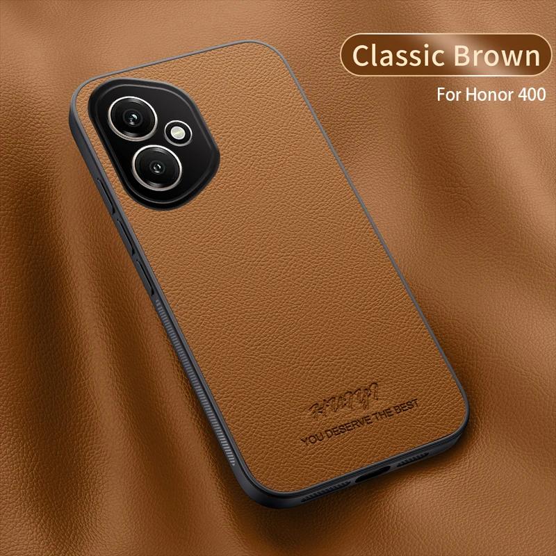 

Magsafe Leather Case for Huawei Honor 400 5G Car Magnetic Holder Wireless Charging Silicone Hard Phone Cover Honor400 DNY-NX9 Honor 400 Global коричневый