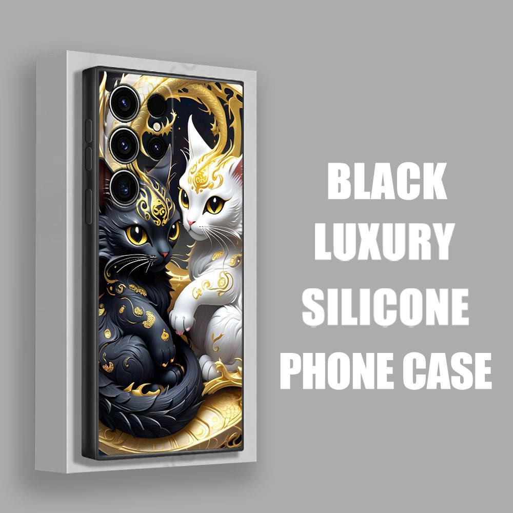Cute Black White Dragon S26Ultra Case For Samsung Galaxy S26 S25 S24 S23 S20 S21 FE S22 Ultra S25 Plus 5G Cases Soft Phone Cover