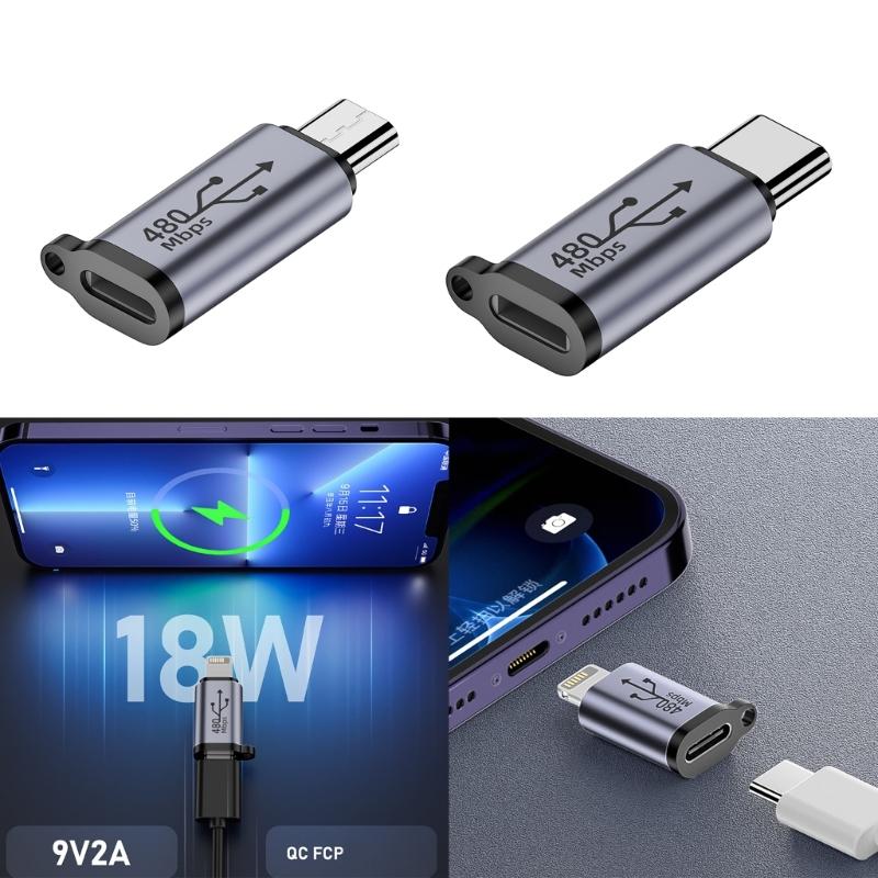 Type-C/Micro To iOS8Pin Conversion Adapter, iOS8pin To Type-C/Micro USB Converter Support Charging & Data Transfer