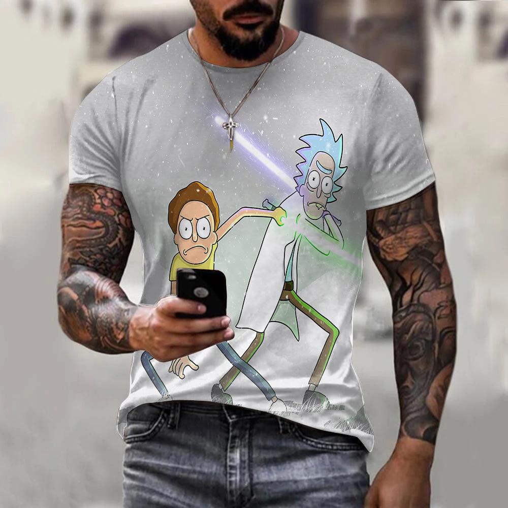 Men s 3D Pattern Printed T-shirt Summer Short Sleeve 2XS