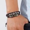 Vintage Bohemian Hippie Elf Rock Leather Wrap Wrist Wide Bracelet  Dark Coffee