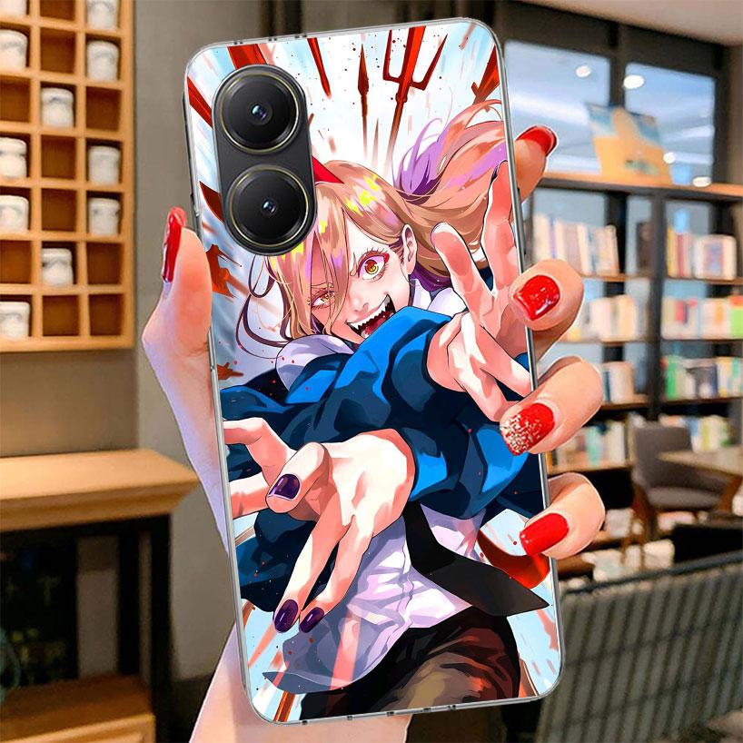 C-Chainsaw Mans Power Phone Case For Xiaomi Poco F7 Ultra X7 X6 X5 Pro M7 Redmi 15C 15 13C 13 12C 12 10C 10 9A 9C 9T 9 Shell Poc