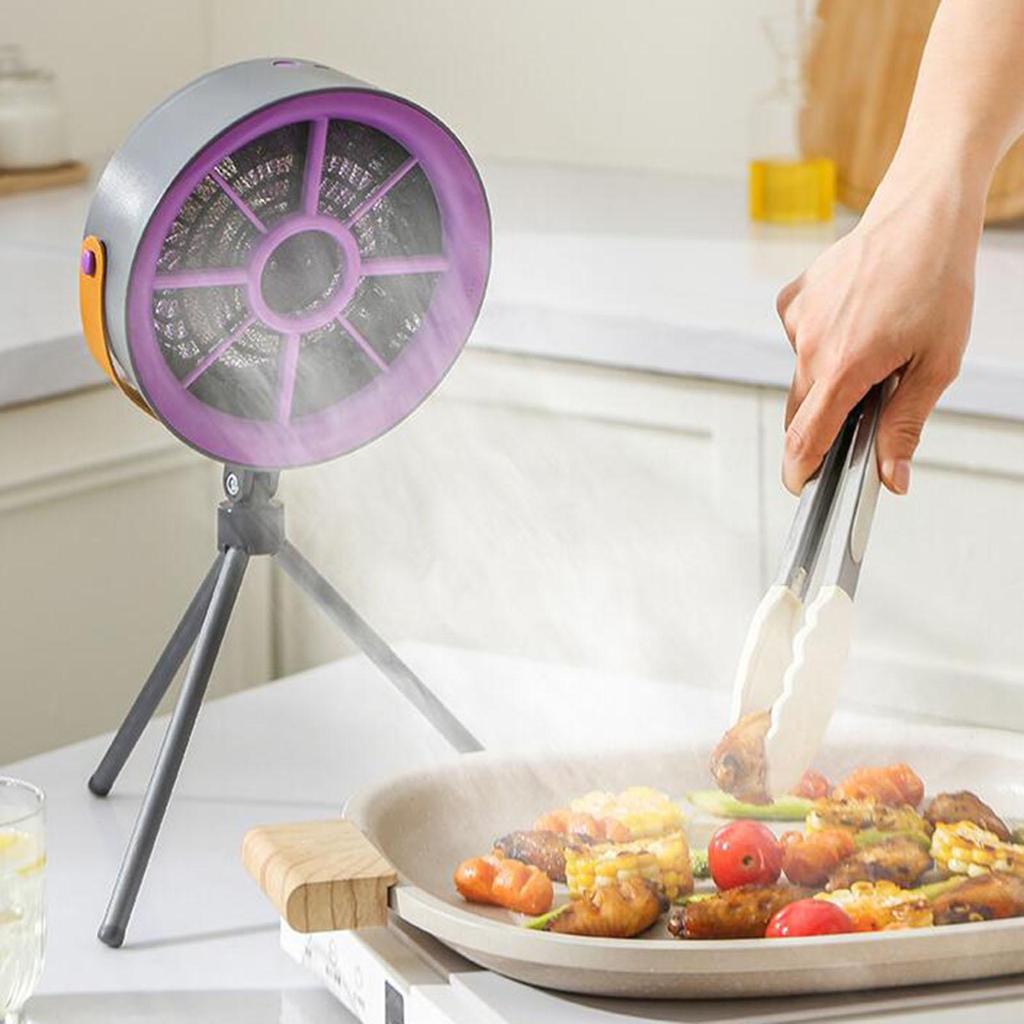 Desktop Range Hood Multi Filtration Kitchen Fan Portable Smoke Extractor with 3 Speeds for Small Place Camping Dorm