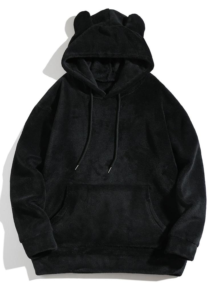 Beliebter Unisex Plüsch-Hoodie für Herbst/Winter – Lässige lockere Passform für Zuhause und Draußen