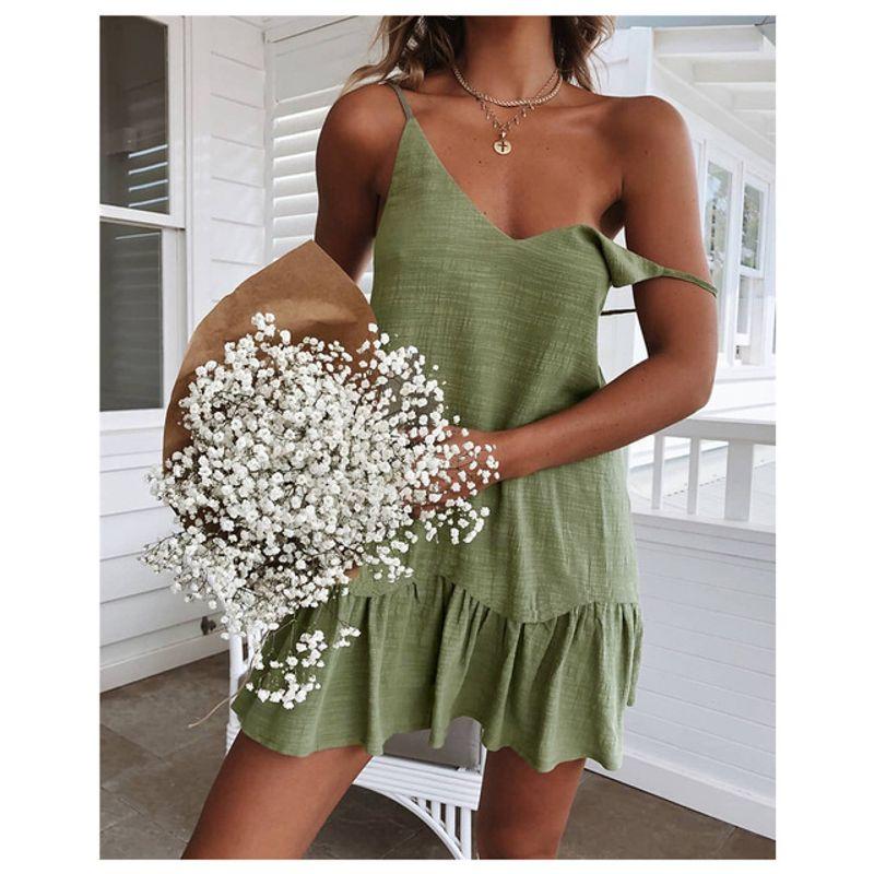 

Men Casual Spaghetti Strap Mini Beach Clothes for Women 2022 Graygreen XL