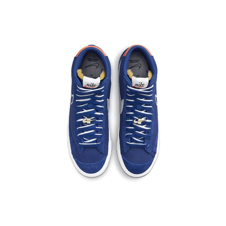 Nike Blazer Mid '77 First Use Deep Royal Blue White Orange Men's Casual Sneakers DC3433-400