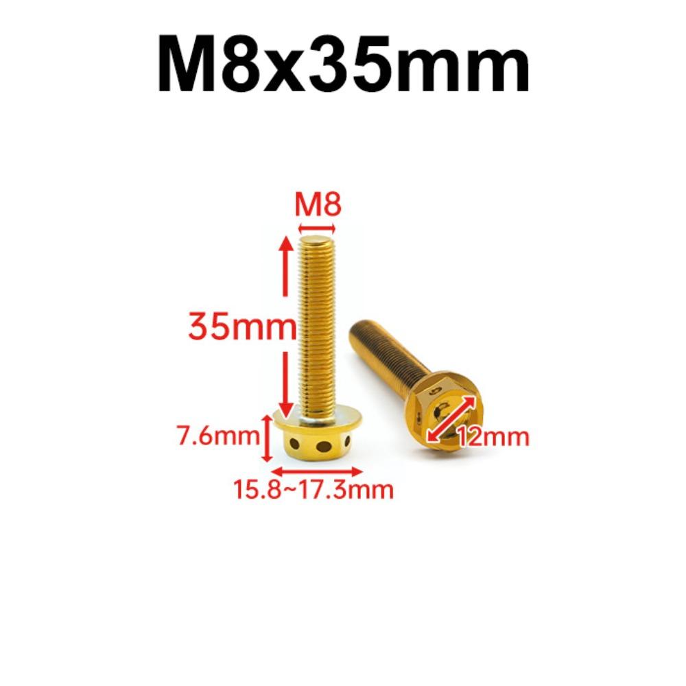 10/15/20/25/30/35/40/45/50/60 Titanium Bolt With Drilled Holes Hex Head Screws Motorcycle