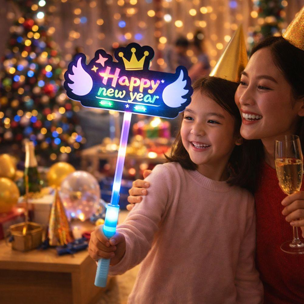 Plastic New Year Glow Sticks Glowing in Dark Flashing Light Headband  Festive Holidays