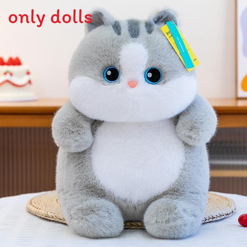 Pluche kat met PP-katoenvulling, zachte dierenknuffel voor kinderen en volwassenen.