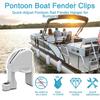 Boat Fender Clips, Pontoon Boat Fender Clips, Adjustable Pontoon Boat Square Rail Fender Clips/Clamps/Pontoon Bumper Hanger, 4 Pack