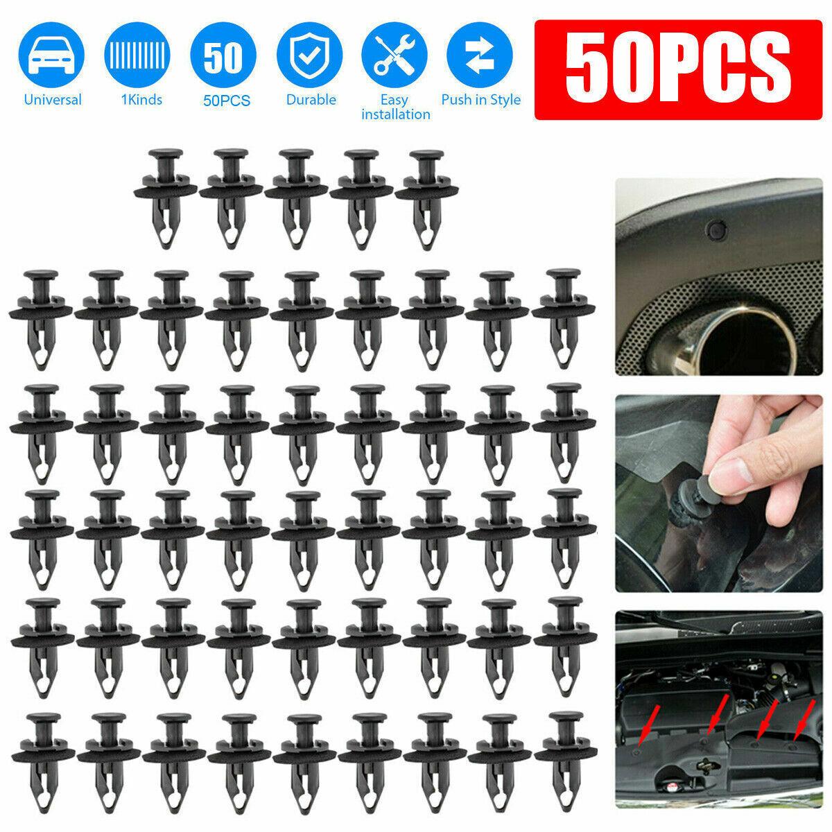50pcs Car Radiator Core Support Upper Panel Cover Retainer Bumper Fender Clips